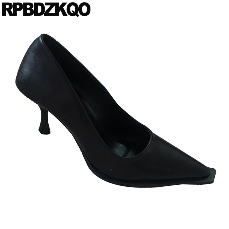 Роскошные туфли женские дизайнеры с острым носком высокие каблуки лакированная