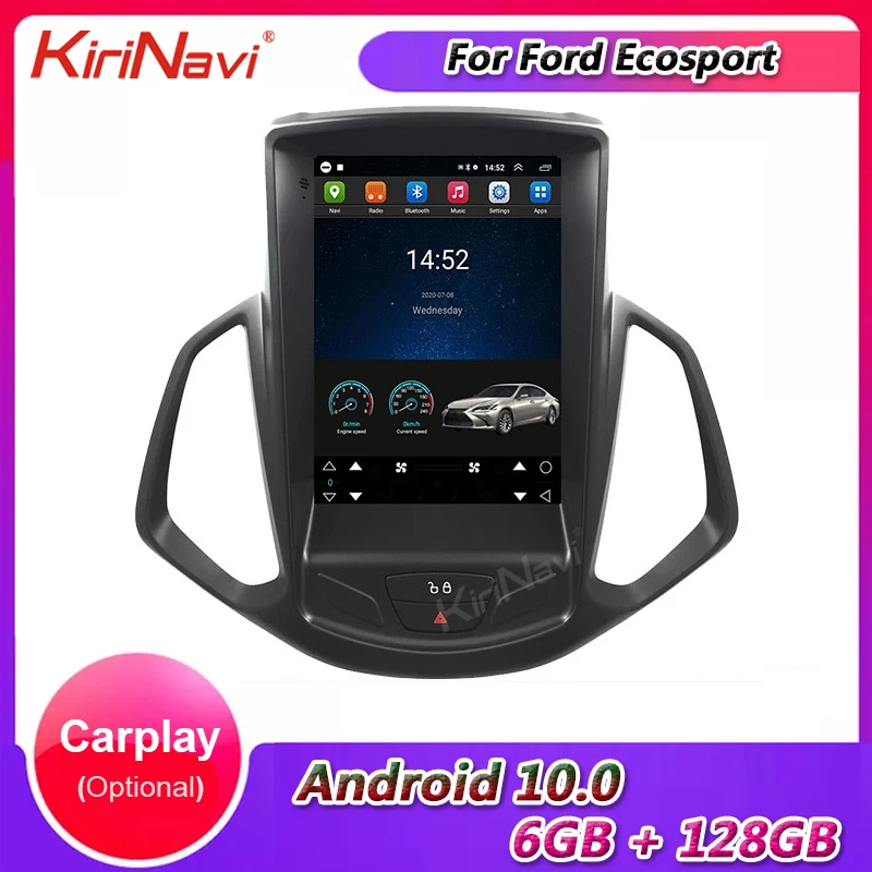 

Автомобильное радио KiriNavi, вертикальный экран в стиле Tesla, Android 10,0, 10,4 дюйма, GPS-навигация для Ford Ecosport, автомобильный Dvd-Мультимедиа 2013-2019