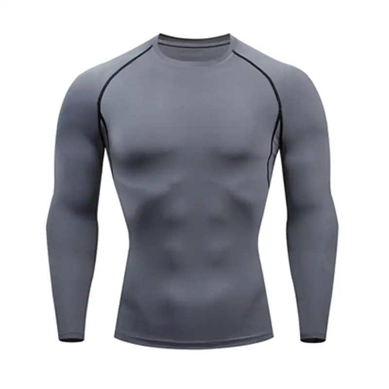 shirts Новые зимние мужские комплекты термобелья Эластичный компрессионный комплект кальсоны для мужчин термо спортивные костюмы полный мужской спортивный костюм S-4XL - Цвет: shirts