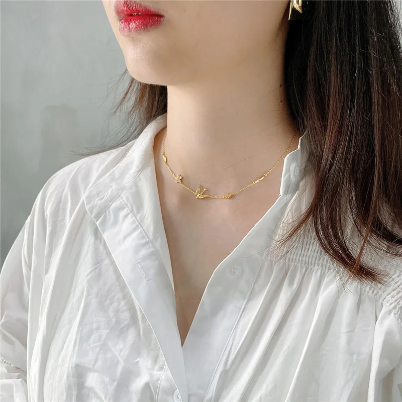 RUIYI реальные 925 стерлингового серебра 18K позолоченные нежный колье для женщин