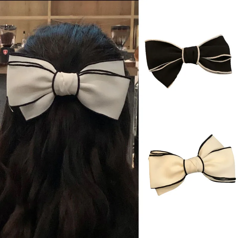 

Women Trendy Bows Hairpin French Sweet Hair Clips Girl Vintage Headwear Hair Clips Side-clip Elegant Hair Accessories Barrettes
