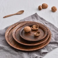black walnut wood food dishes storage for tea coffee snack home fruit trays cake candy pan dried fruit plates
