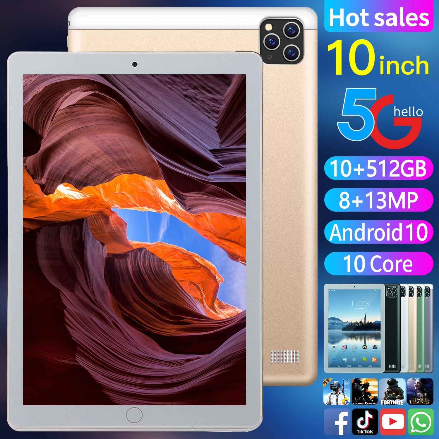 

Global Version S11 10-inch TabletPC 2560x1600 IPS 10GB RAM 512GB ROM 5G Network Dual SIM 10 Core Android Wifi Tablet PC