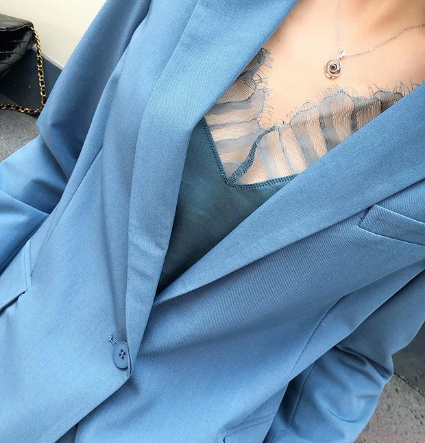 

Classic Heavy Sand Washed Silk Spliced flap Lace Sexy Four-color Silk Sling JSP Women Tank Top