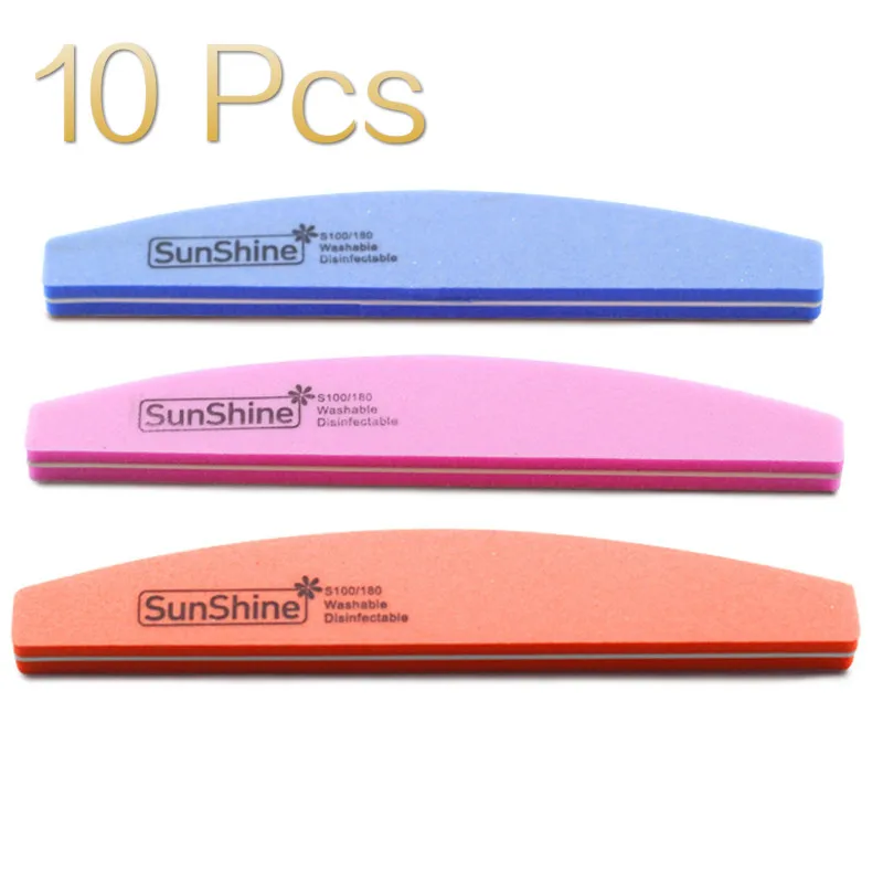 10 шт. профессиональные пилки для ногтей буфер 100/180 зернистость полировка Тонкий