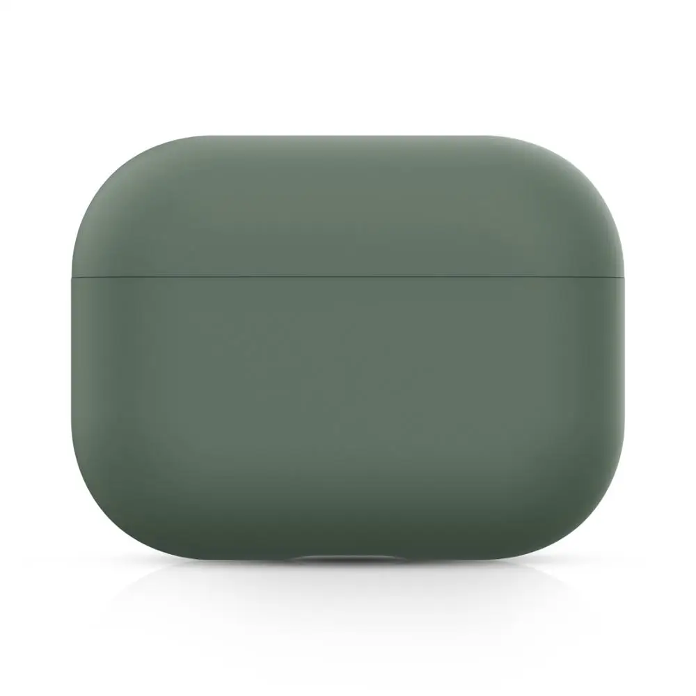 Чехол для AirPods Pro, мягкий жидкий силиконовый защитный чехол, видимый передний светодиодный чехол для AirPods Pro, чехол 3, модный зеленый