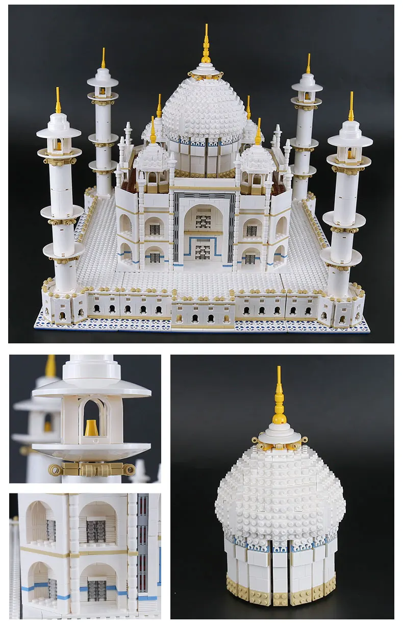 DHL 17008 архитектурный конструктор игрушки 10256 Taj Mahal набор строительных блоков Кирпичи новые сборочные наборы игрушки детские рождественские подарки