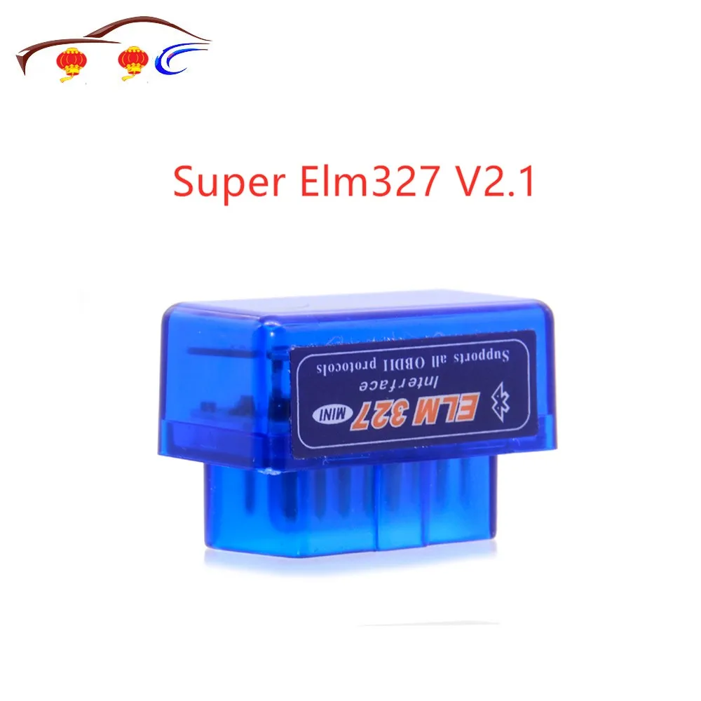 1 шт. Лидер продаж Супер Мини OBD V2.1 Bluetooth ELM 327 OBD2 сканер ELM327 белый синий 2 цвета на