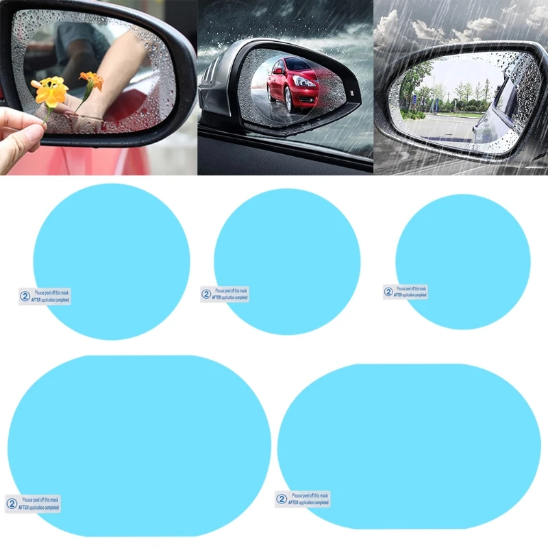 

2 Pcs Car Rear View Mirror Rainproof Film Anti-Fog Clear Protective Sticker Anti-Scratch Waterproof Mirror Window Film