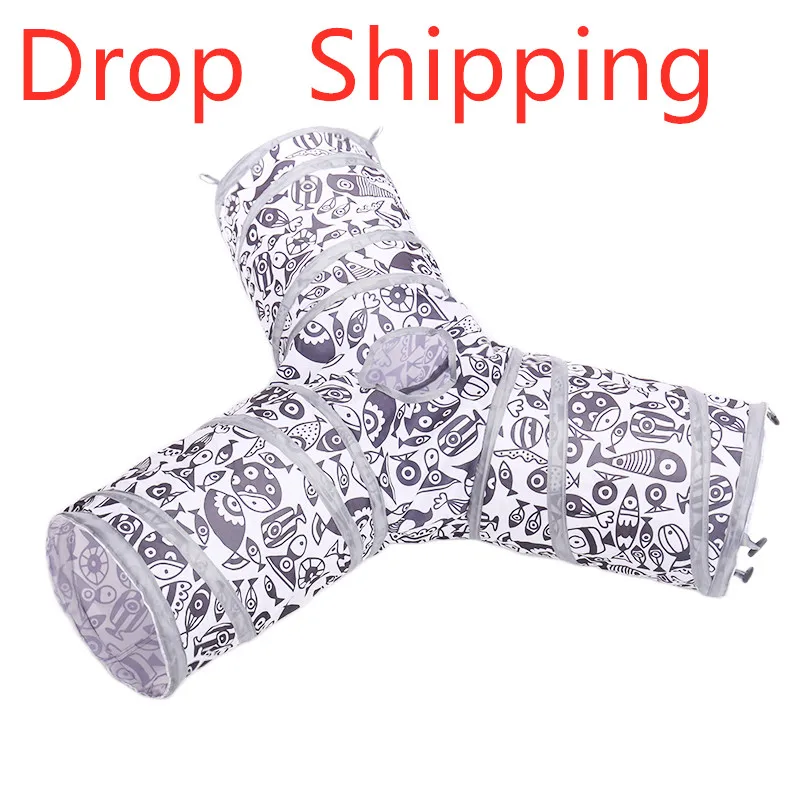 Прямая поставка туннель для кошек с 3 отверстиями игровой тоннель складной канал