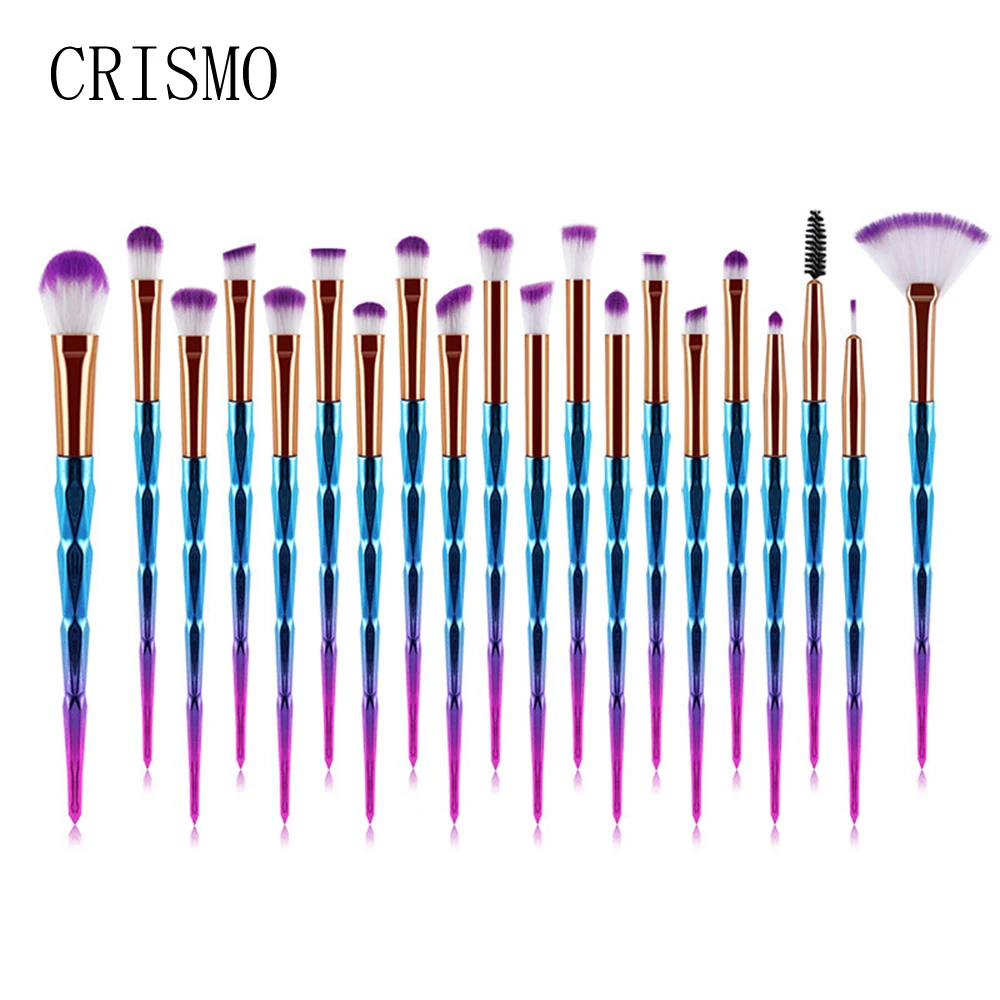 

Набор алмазных кистей для макияжа CRISMO, 20 шт., для пудры, губ, основы, подводки, бриллиантовый набор для макияжа