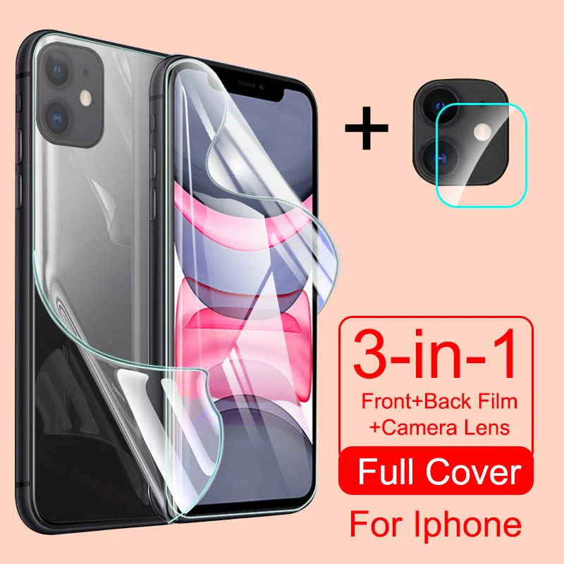 Гидрогелевая Защитная пленка с полным покрытием для IPhone 11 Pro X XR XS Max 8 7 6 6s Plus SE 2020
