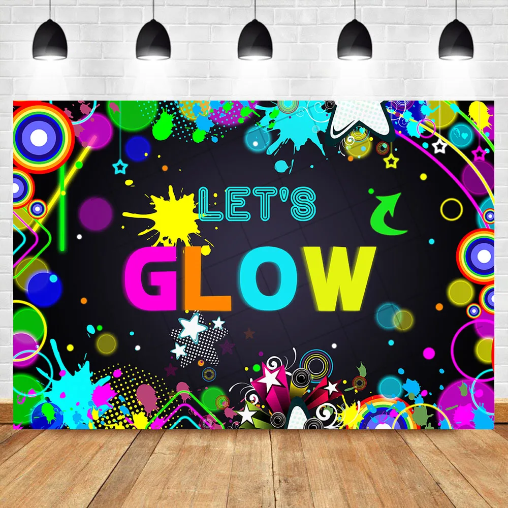 Фон для фотосъемки NeoBack Let's Glow Splatter светящийся фон дня рождения украшения