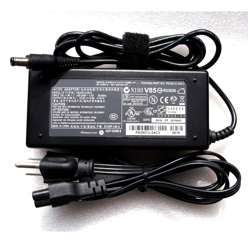 Подходит для Toshiba Satellite PA2521U 2AC3 N193 V85 R33030 15V 6A AC/DC адаптер|Адаптеры ноутбуков| |