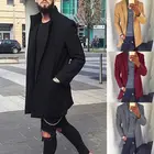 Мужское повседневное пальто, сезон осень-зима 2019, плотный шерстяной Тренч, деловое мужское однотонное классическое пальто, куртки средней длины, топы