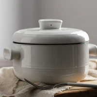 nordic ceramic stewing cup steaming cup large double ear household commercial stewing pot birds nest stewing pot tonic water se