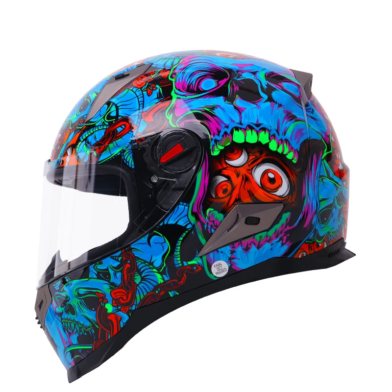 Мотоциклетный шлем с открытым лицом и двойным зеркальным дизайном мотоциклетный