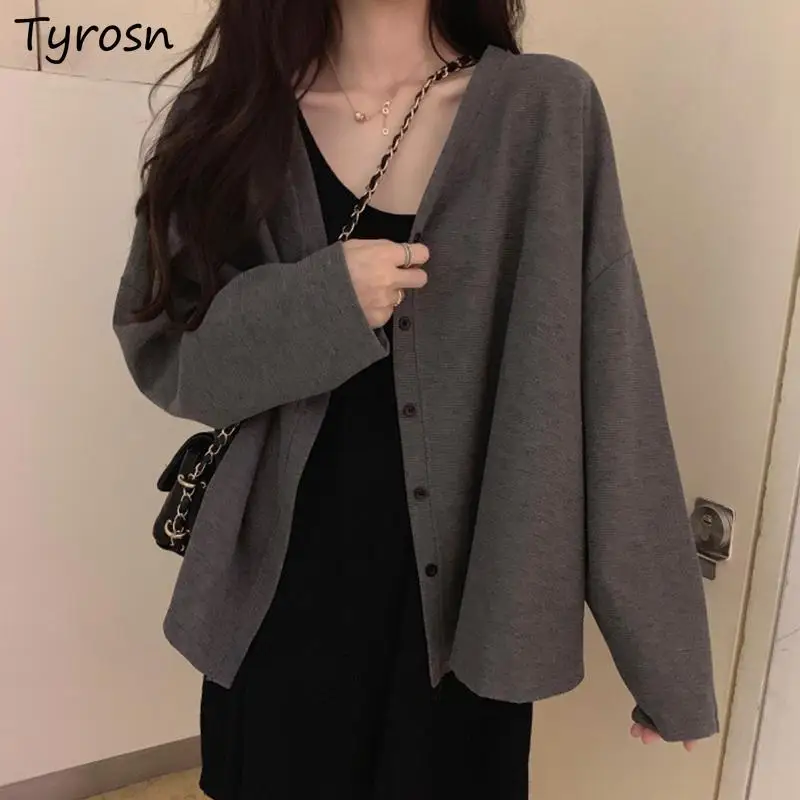 

Basic Jackets Women Loose Classy Solid Button-up Slim Spring Outwear Thin Leisure Students All-match Daily Korean Fashion New