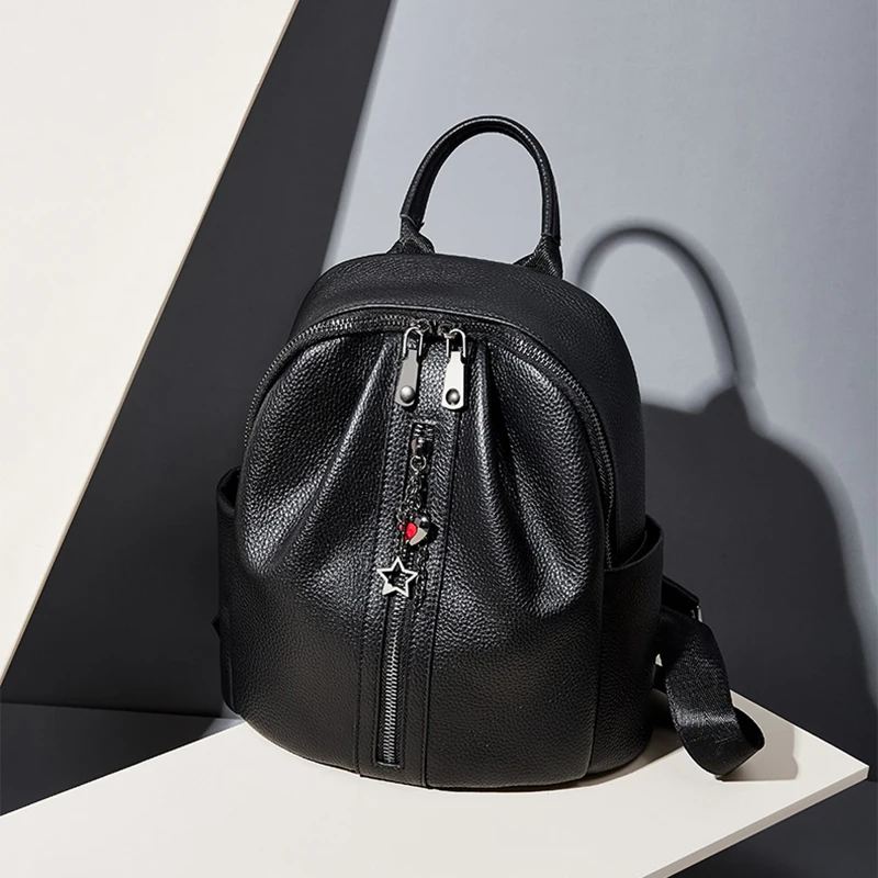 Леди 100% Натуральная Воловья кожа леди рюкзак жакет кожаный для путешествий Книга