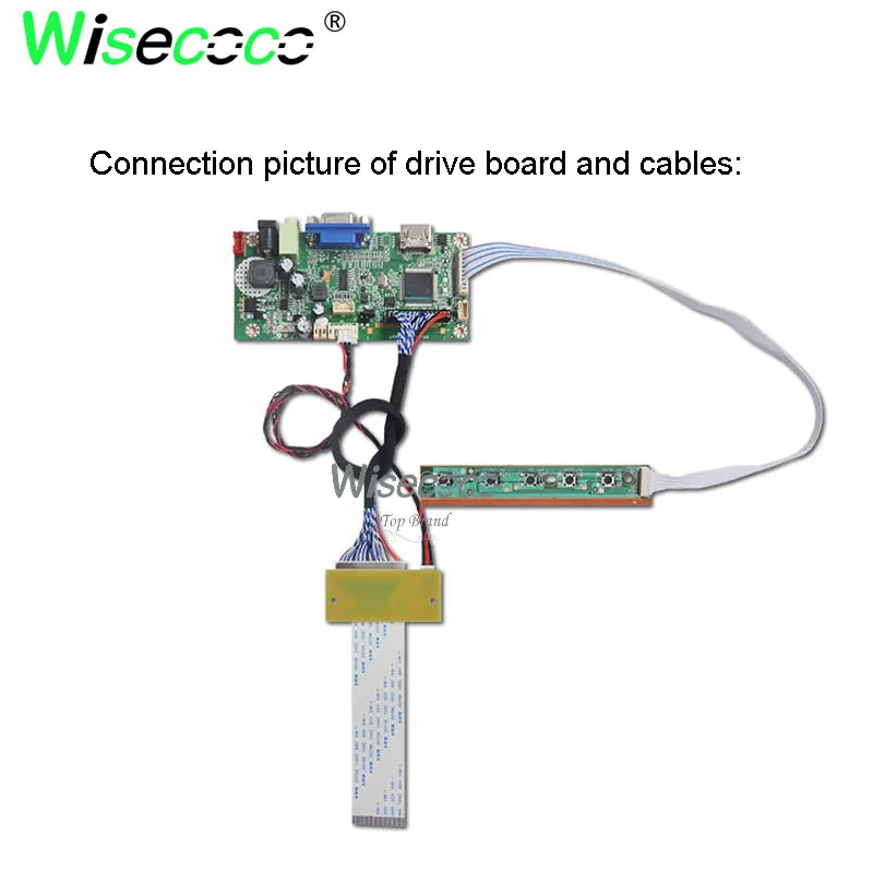 Wisecoco 12,3 дюймовый ips дисплей 1920*720 ЖК-дисплей с HDMI VGA плата контроллера
