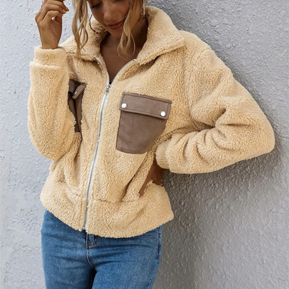Элегантное Свободное пальто из искусственного меха для женщин, осенне-зимняя теплая мягкая меховая куртка на молнии, женское плюшевое паль... от AliExpress WW
