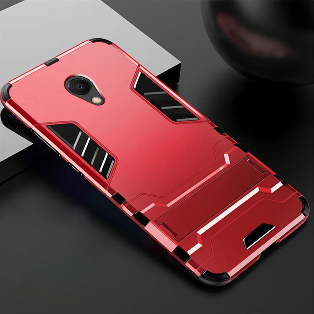 Красный Meizu M5C A5 MX5 M5S MX6 Чехол случае гладить Панцири чехол на телефон стенд держатель заднюю крышку M3 M5 M6 Примечание m3S U10 U20 Pro 5 6 чехол - Цвет: Красный