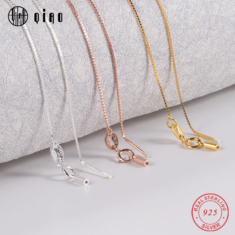 Цепочка из стерлингового серебра 925 пробы с перекрестными бусинами Женская, ожерелье, ювелирные изделия, 40 см (16 дюймов), 45 см (18 дюймов)