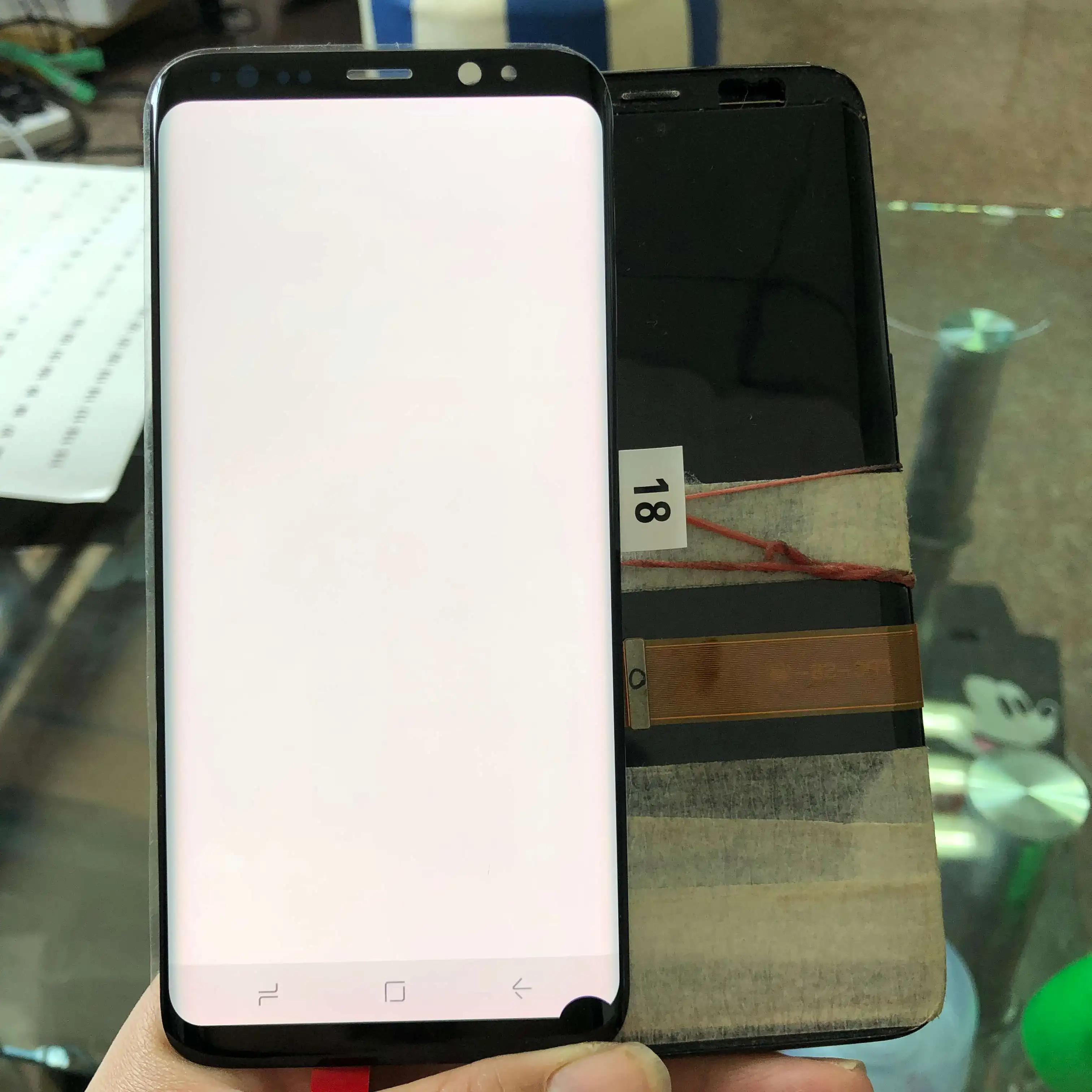 Super Amoled ЖК-дисплей с эффектом затемнения и пятнами для Samsung Galaxy S8 G950 G950F дигитайзер