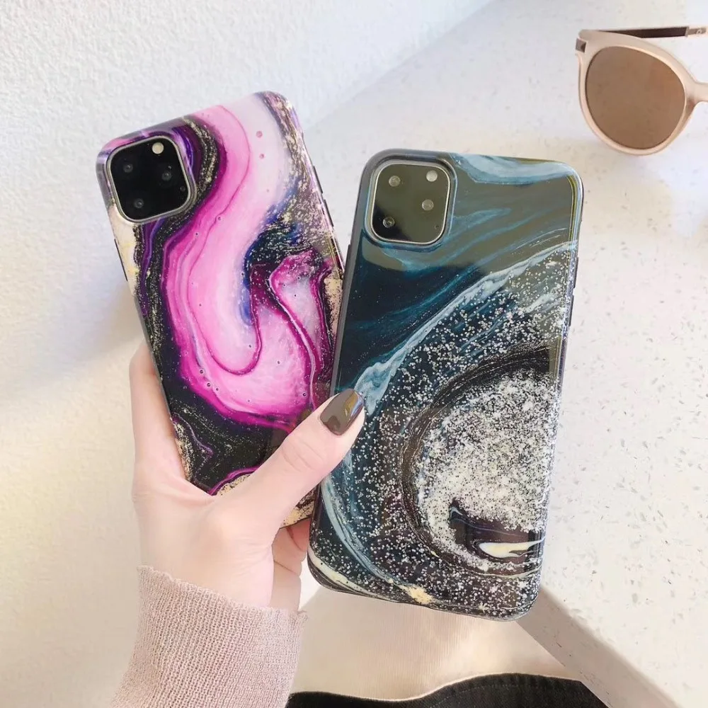 Цветной гранитный мраморный мягкий чехол для телефона iphone 11 чехол для iphone X Xr XS Max 8 plus 6 6s 7 iphone 11 pro Max fundas