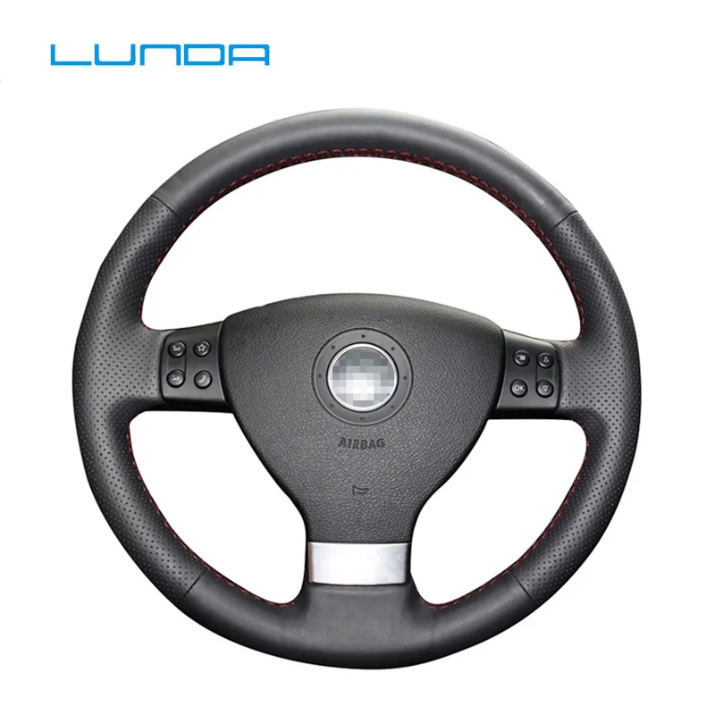 LUNDA чехол рулевого колеса автомобиля из искусственной кожи для Volkswagen Mk5 Golf 5 VW Passat