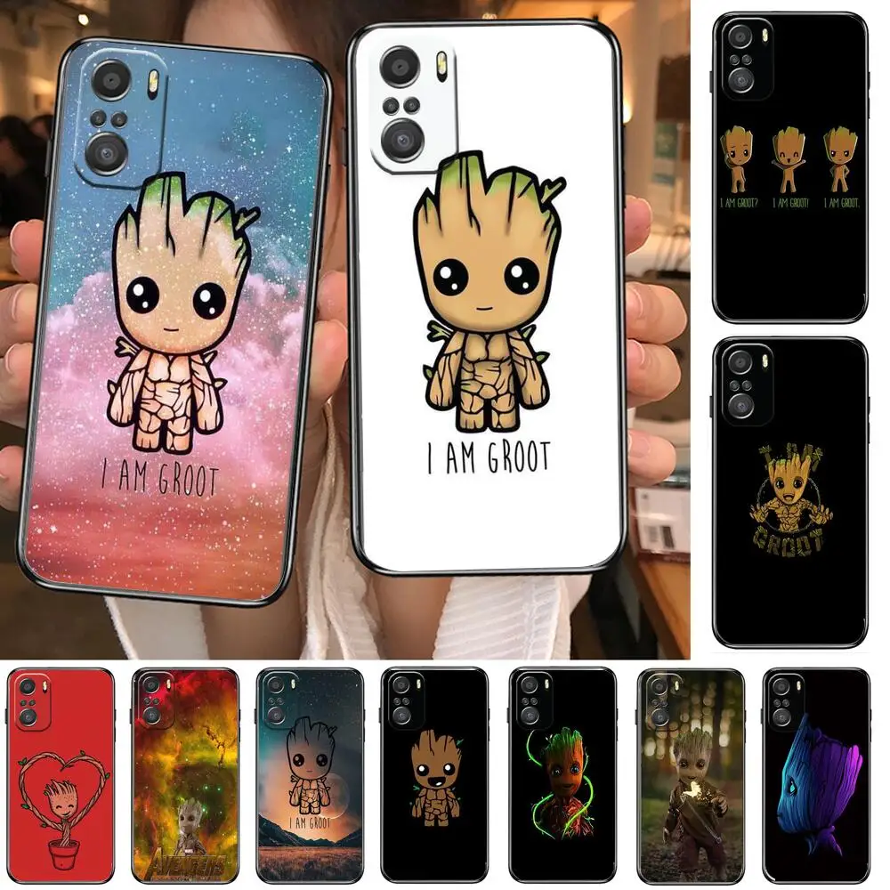 

Groot Marvel Phone Case For xiaomi redmi 11 Lite pro Ultra 10 9 8 MIX 4 FOLD 10T Black Cover Silicone Back Prett