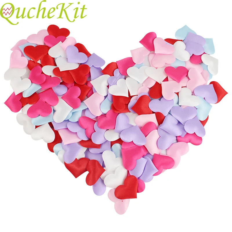 

100pcs 35mm Sponge Heart Shaped Fabric Wedding Confetti Baby Shower Birthday Valentine Decoration Packing Gift Party Supplies