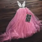 Женская Тюлевая юбка на молнии, розовая длинная юбка макси с поясом на резинке, вечерняя юбка-пачка для выпускного вечера, 2020