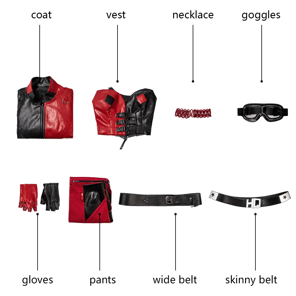 Фэнси Хэллоуин Харлин Косплей Суицид Джокер Харли Костюм Взрослых Женщин Красный Комплект на Праздничный Образ с Ботинками.