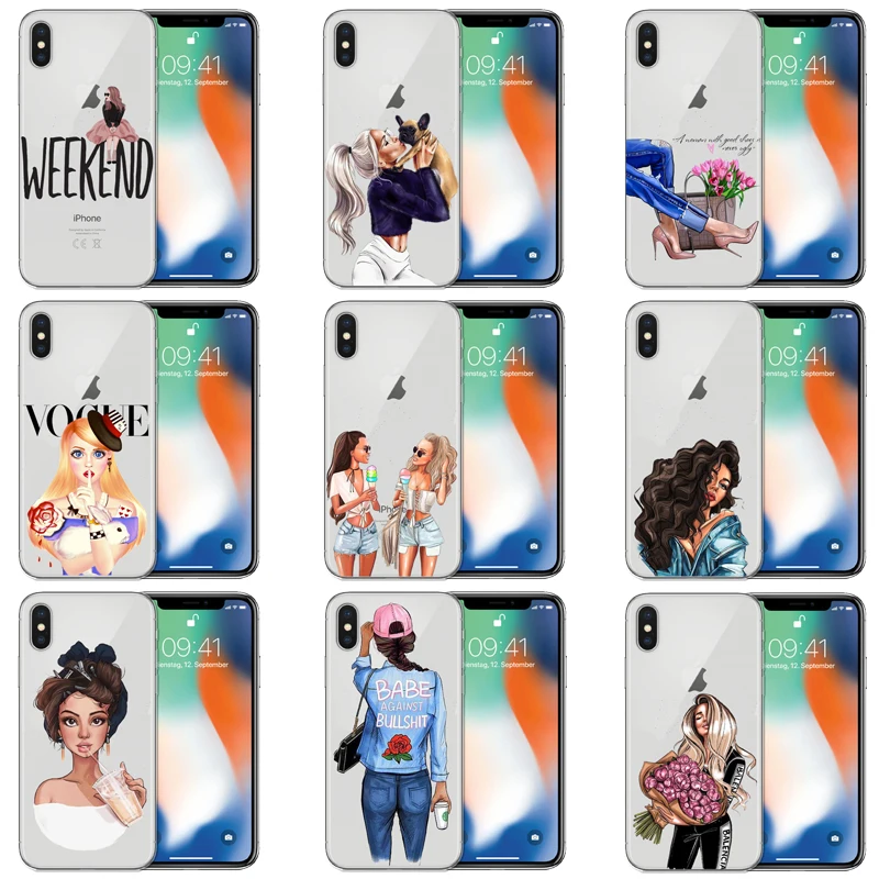 Модный мягкий чехол из ТПУ для iPhone X 10 XS MAX XR 8 7 6 6s Plus силиконовый прозрачный