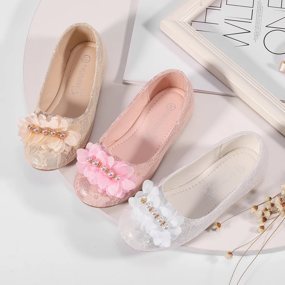 Мрлотуснес®Туфли на плоской подошве для девочек кружевные/сетчатые туфли с