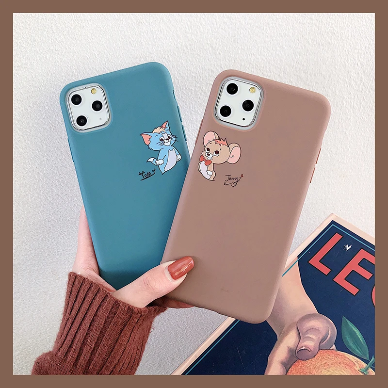 Милый чехол для телефона с кошкой и мышкой для iPhone 11Pro X XS Max XR 6 6S 7 8 Plus Милый Мягкий ТПУ силиконовый защитный чехол