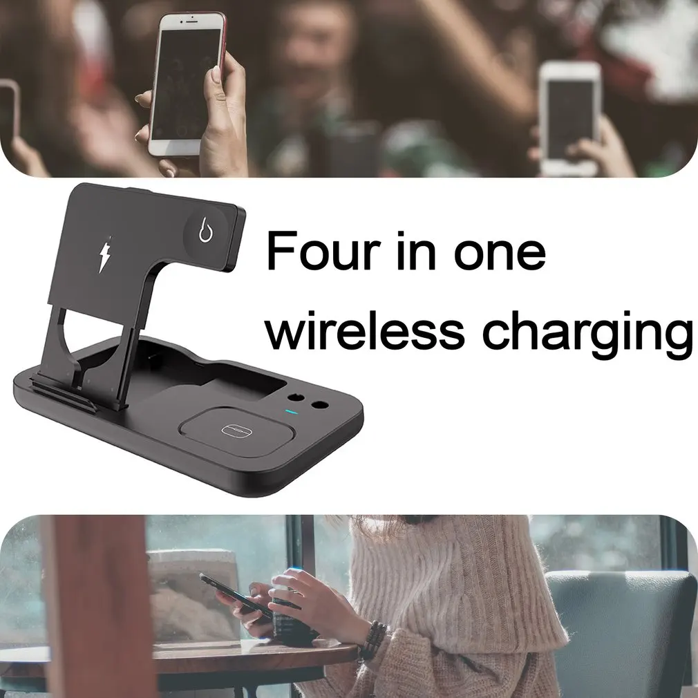 

15w Wireless Charger 4 In 1 Fast Charging Station For Apple Watch For Iphone 11/ Xs /x 8 / 8plus For Airpods Stand Pad