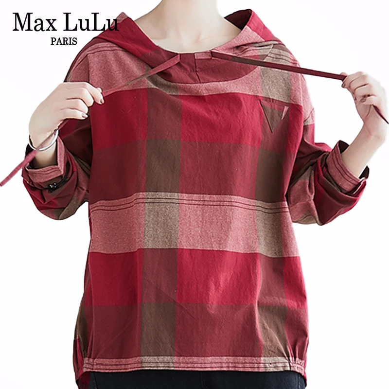 Max LuLu 2020 корейский модный стиль женские весенние повседневные рубашки клетчатые