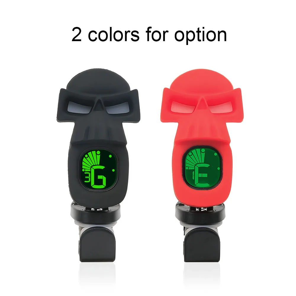 

Acoustic Guitar Tuner Unique Cool Skull Clip-On Tuner LCD Display for Chromatic Bass Ukulele Violin Guitar Parts & Accessories