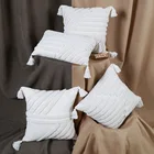 Индийский Современный Простой чистый белый скандинавский ворсовый чехол для подушки богемная Геометрическая наволочка 45x4 5 см30x50 см