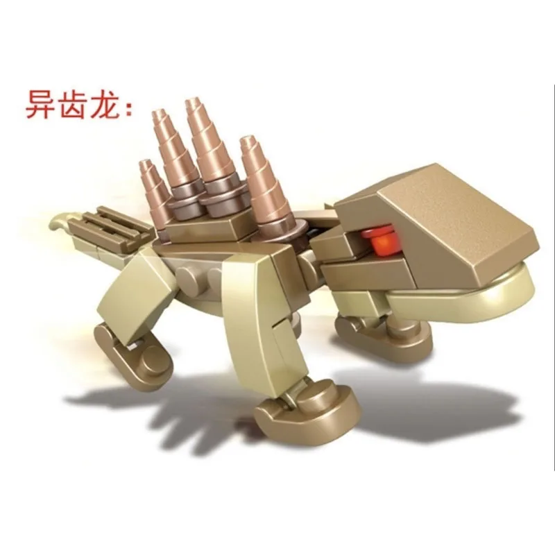 

New 10 In 1 Jurassic World Dinosaur Paradise Building Blocks Tyrannosaurus Toothless pterosaur Macrosaurus Heterodon Bricks Toys