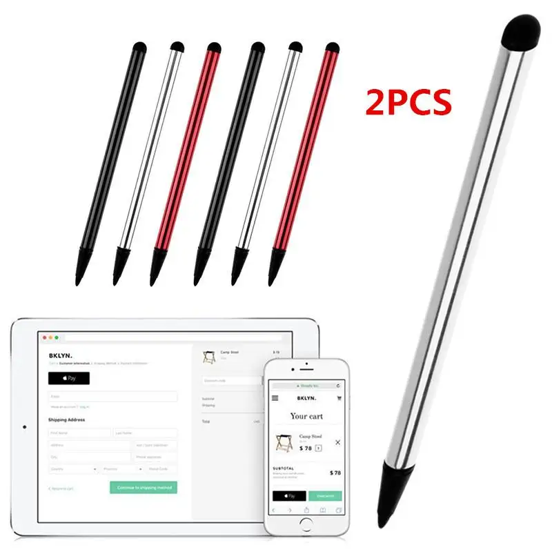 

2Pcs High Quality Capacitive Universal Stylus Pen Touch Screen Stylus Pencil for Tablet for IPad Cellphone Moblie Phone Samsung