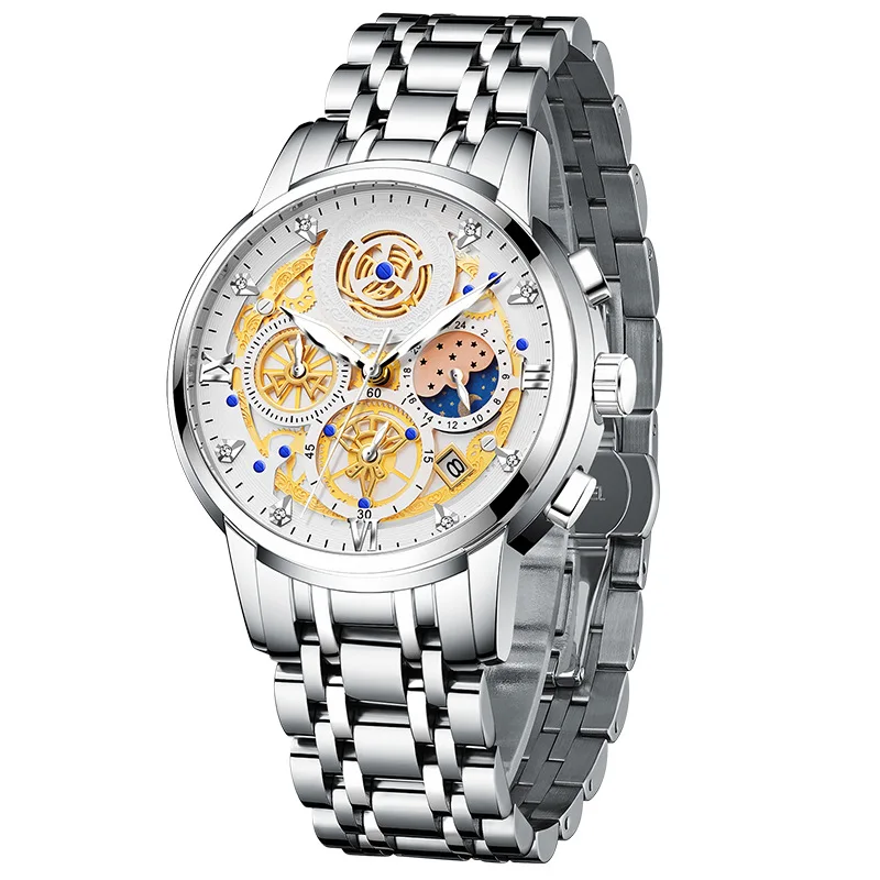 

WISHDOIT Hollow Carved Quartz Watch Men's Watch Men's 2021 New Watch German Registered Genuine Brand