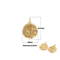 suitable for bracelet necklace jewelry making supplies disc coin pendant flower jewelry accessories gold filled flowers