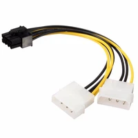 10pcs 18cm 8pin to dual 4pin video card power cord y shape 8 pin pci express to dual 4 pin molex graphics card power cable