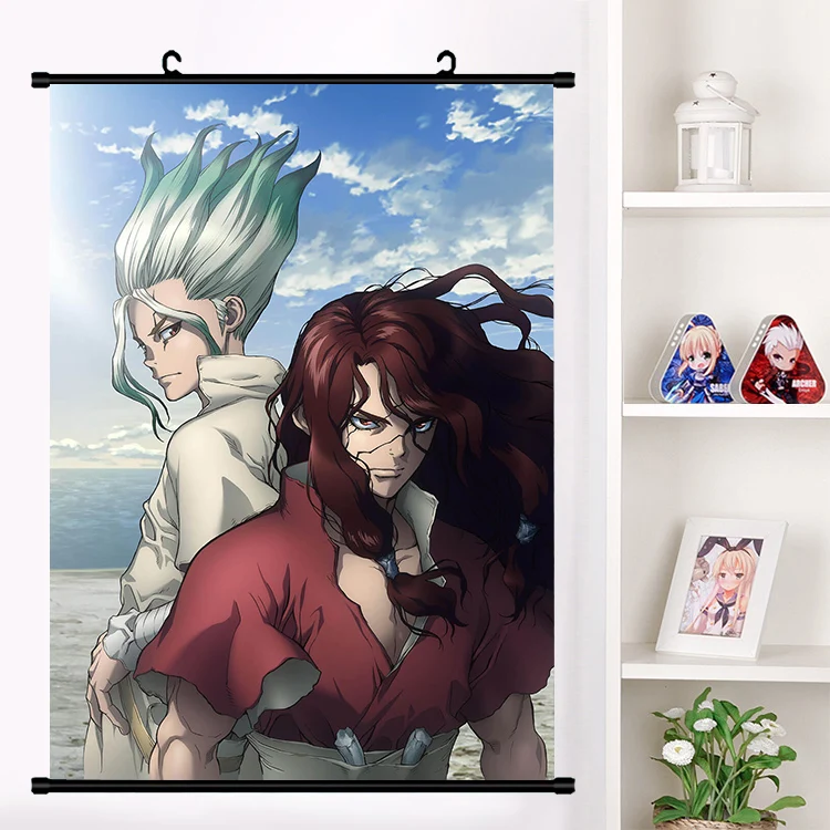 K Аниме Dr. STONE Ishigami Senku Shishio Tsukasa Настенная роспись настенный плакат Otaku коллекция домашнего декора художественный подарок - Цвет: K