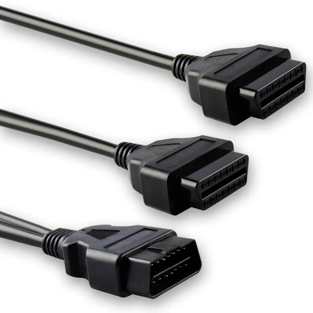 100 шт. OBD-II OBD2 16Pin штекер 2 Женский удлинитель elm327 16 pin adapte диагностический дешевый |
