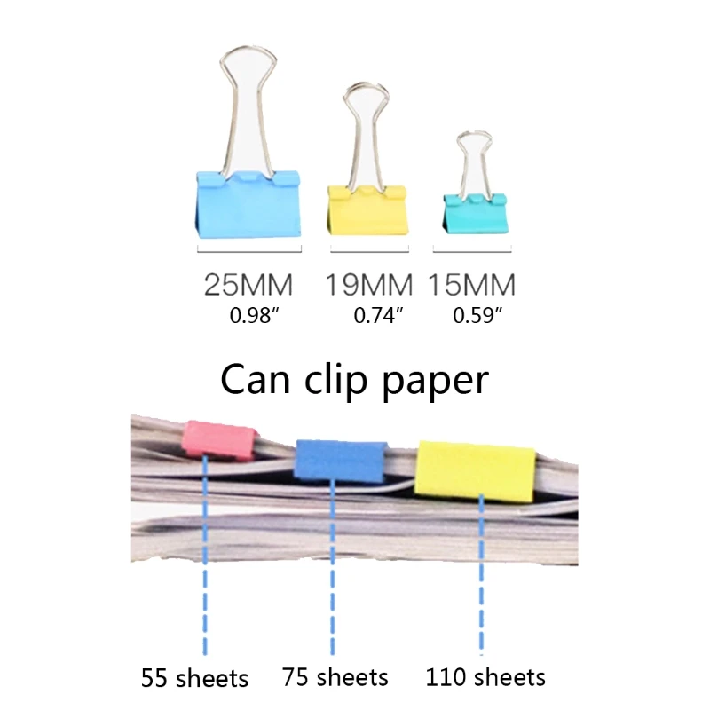 

84 Pcs Binder Clips Paper Clamps Box Storaged for students Children School