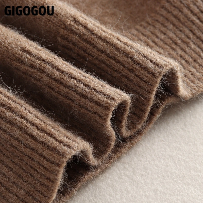 Женский кашемировый жилет GIGOGOU модный вязаный свитер шикарный верхняя одежда для